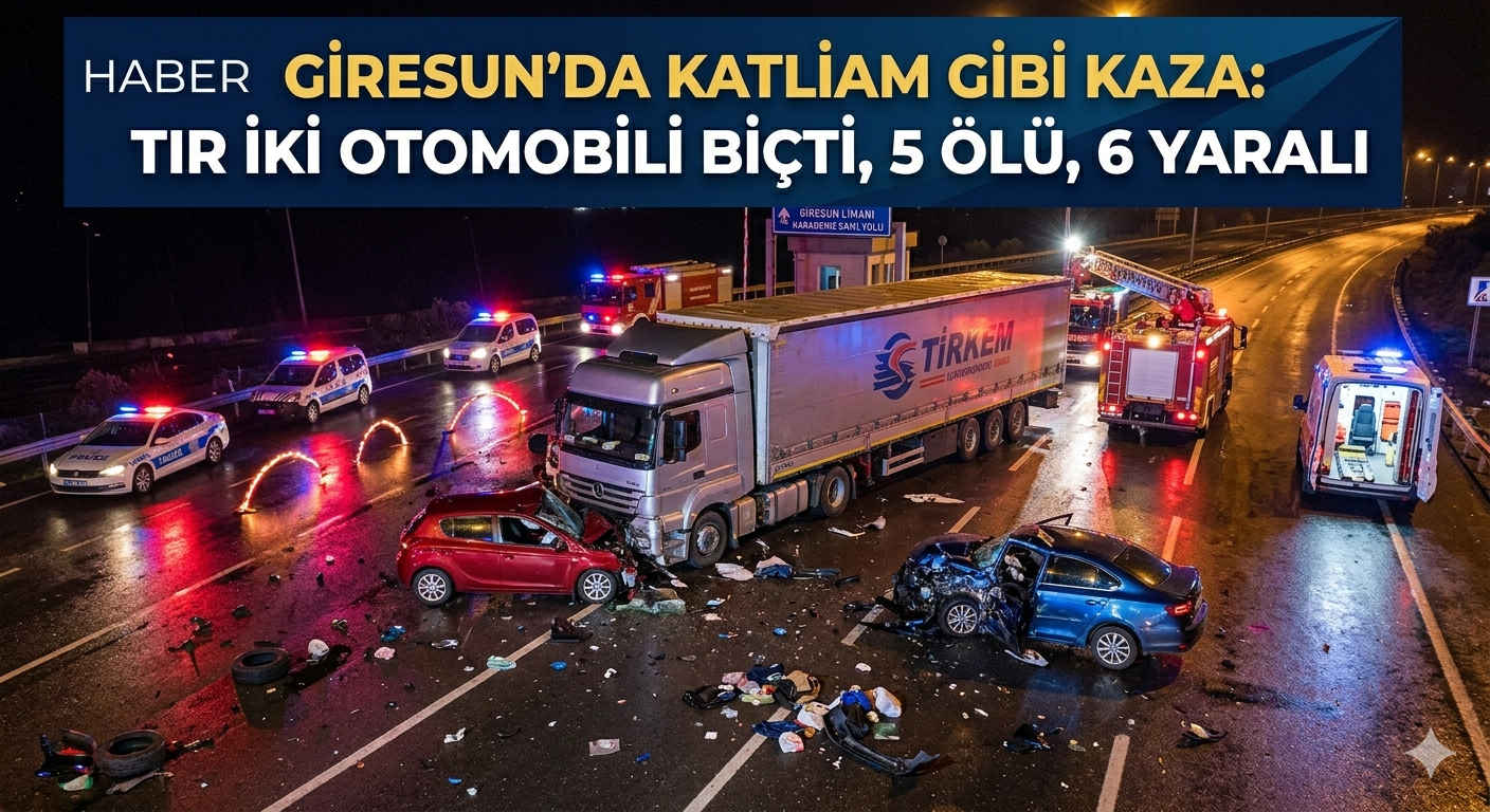 Giresun’da Katliam Gibi Kaza: Tır İki Otomobili Biçti, 5 Ölü, 6 Yaralı