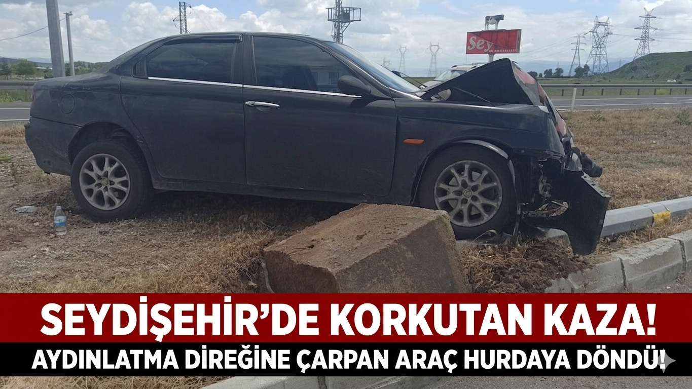 Seydişehir'de Korkutan Kaza: Otomobil Hurdaya Döndü, Facianın Eşiğinden Dönüldü!