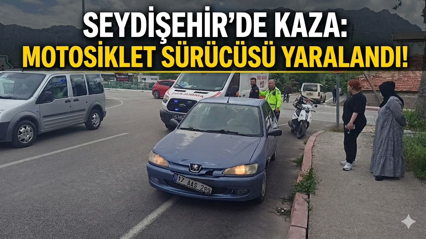 Seydişehir'de Otomobil ile Motosiklet Çarpıştı: 1 Yaralı