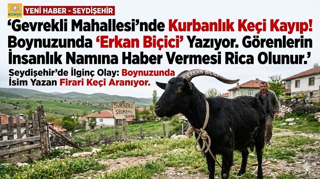 Seydişehir’de İlginç Olay: Boynuzunda İsim Yazan Kurbanlık Keçi Firar Etti!