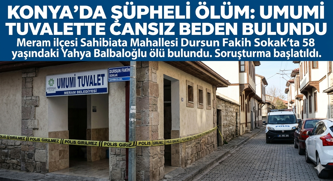 KONYA'DA ŞÜPHELİ ÖLÜM: UMUMİ TUVALETTE CANSIZ BEDENİ BULUNDU