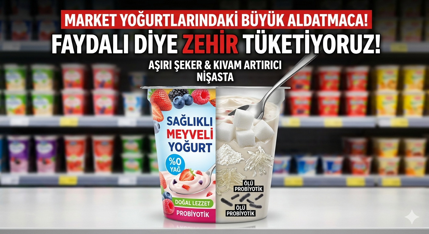 Marketlerde SağlıkLI -Faydalı Diye Satılan Yoğurtlar Şeker ve Nişasta Deposu Çıktı!