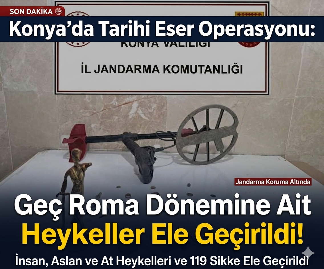 Konya'da Tarihi Eser Operasyonu: Geç Roma Dönemine Ait Heykeller Ele Geçirildi!
