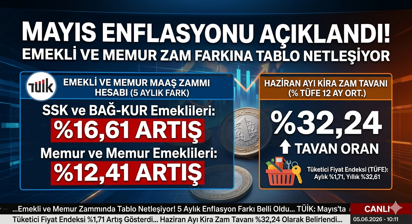 Emekli, Memur Zammı ve Haziran Ayı Kira Artış Oranları Netleşti!
