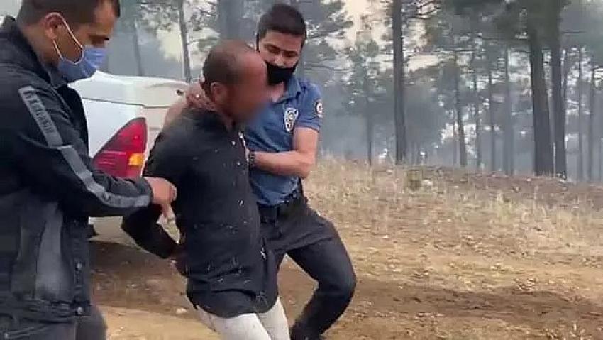 8 farklı noktada ormanı yakan şahıs suçüstü yakalandı