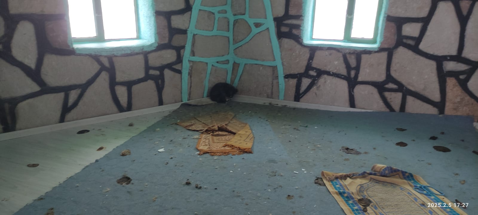 Ahırlı'da  yol  kenarında  bulunan  mescidin kapısının  kırılarak köpek   yavrusu  bırakılmasına  büyük tepki.