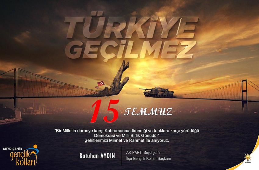 AK PARTİ Seydişehir Gençlik Kollarından 15 Temmuz Mesajı