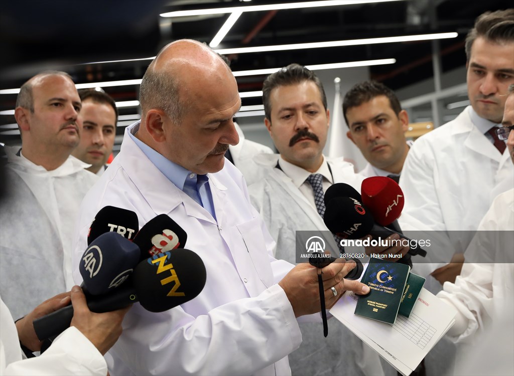 Bakan Soylu, yerli ve milli pasaportun üretimini başlattı