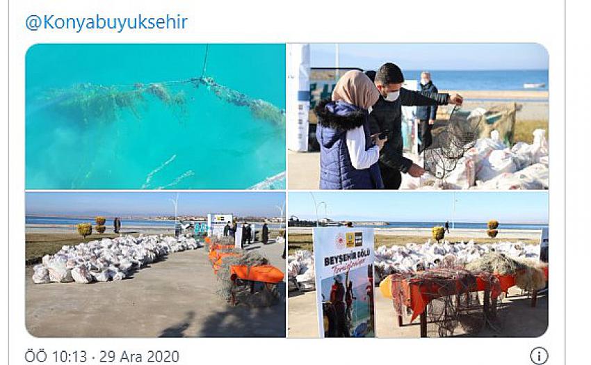 Bakanı Murat Kurum  Beyşehir Gölünde "2 bin 427 hayalet ağdan ilk etapta 470'ini çıkardık." dedi.