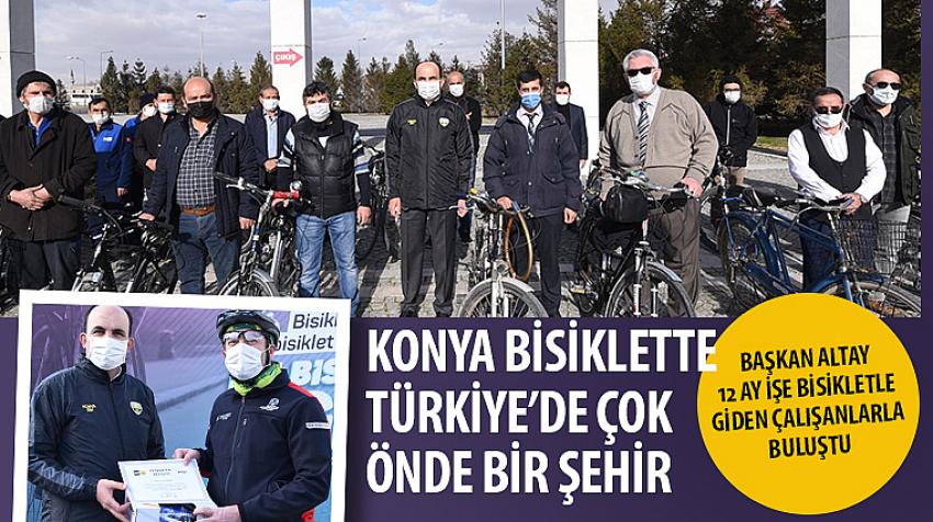 Başkan Altay 12 Ay İşe Bisikletle Giden Belediye Çalışanlarıyla Buluştu