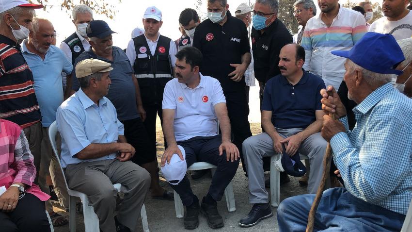 Başkan Altay yangın bölgelerini ziyaret etti