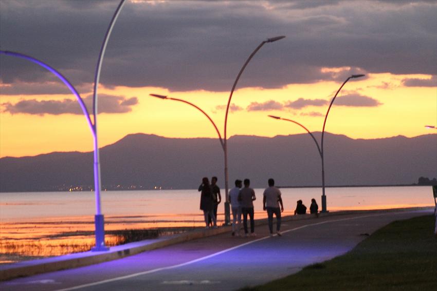 Beyşehir'de gün batımı güzelliği