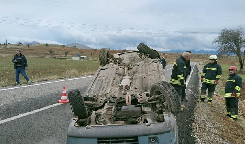  Beyşehir devrilen otomobilin sürücüsü hayatını kaybetti.