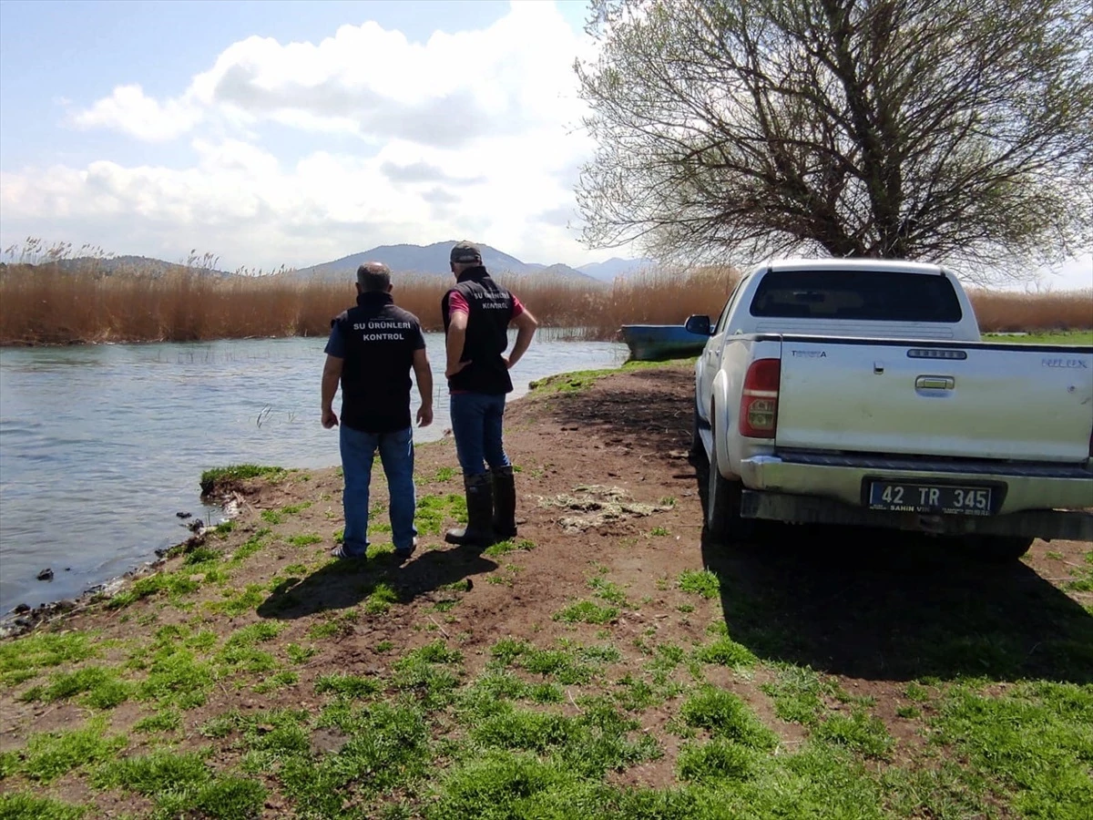 Beyşehir Gölü'nde av yasağı denetimleri bayram tatilinde de devam etti