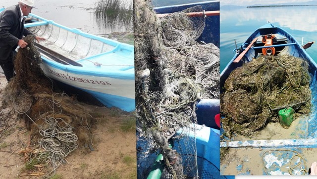 Beyşehir Gölü'nde hayalet ağ temizliği yapıldı
