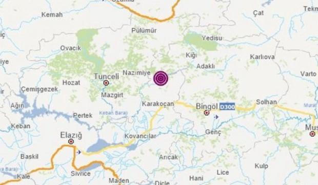 Bingöl'de 4,7 büyüklüğünde deprem
