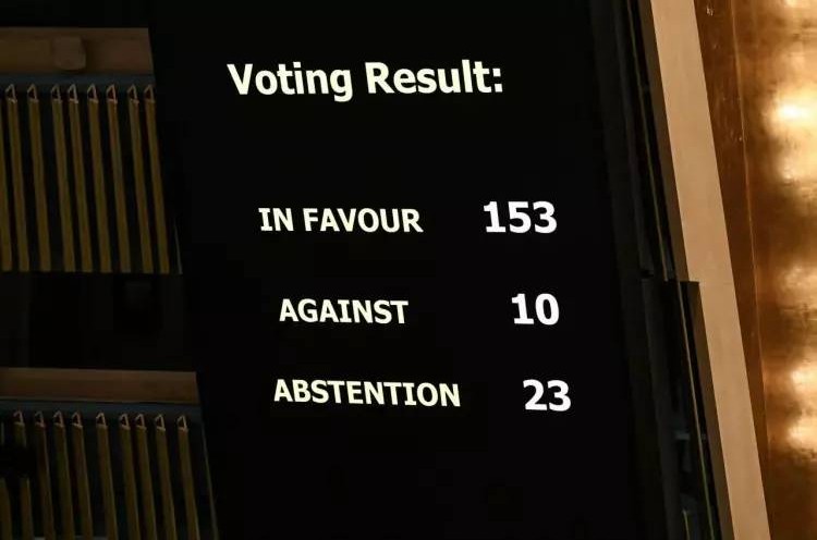 BM'de tarihi Gazze oylaması 10'a karşı 153 oyla kabul edildi