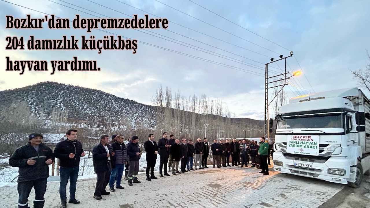 Bozkır'dan depremzedelere 204 damızlık küçükbaş hayvan yardımı.