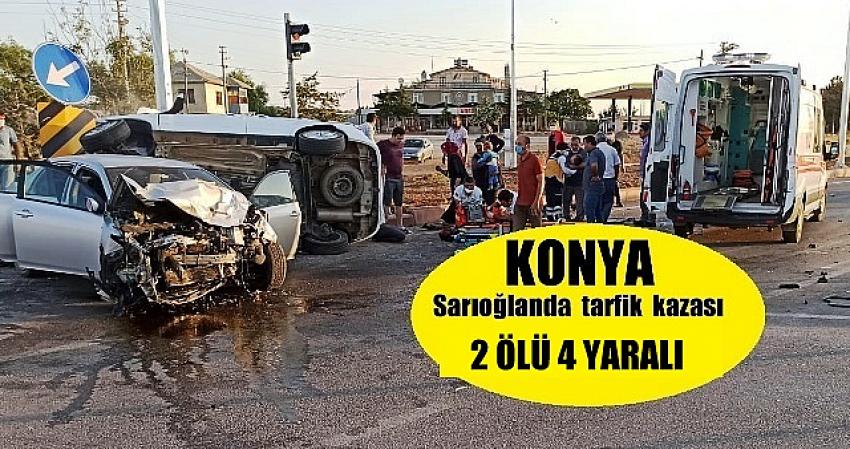 Bozkır Sarıoğlan'da iki araç çarpıştı! 2 ölü, 4 yaralı var
