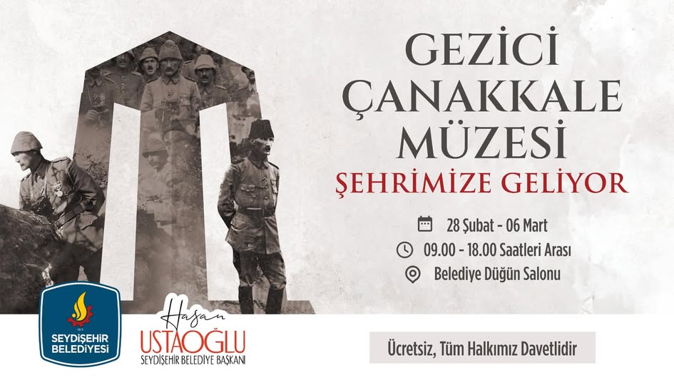 ÇANAKKALE GEZİCİ MÜZESİ SEYDİŞEHİR’ DE ZİYARETÇİLERİNİ AĞIRLAYACAK
