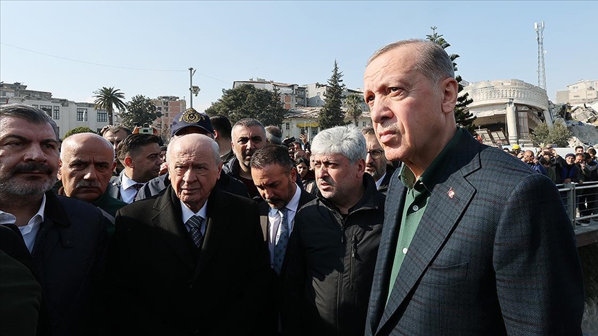 Cumhurbaşkanı Erdoğan, MHP Lideri Bahçeli ile Hatay'ı ziyaret etti