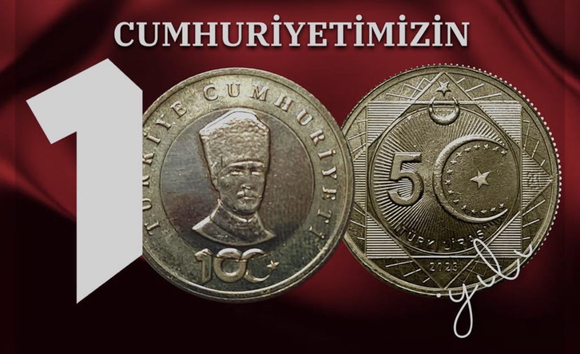 Darphane, Cumhuriyet'in 100. yılına özel üretti! 5 liralık madeni hatıra parası: 100 milyon adet basıldı