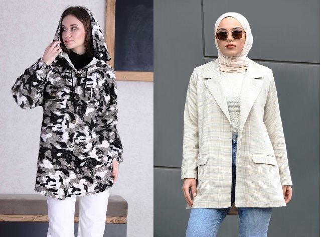 En Şık Tesettür Ceket ve Tesettür Gömlek Kombinleri