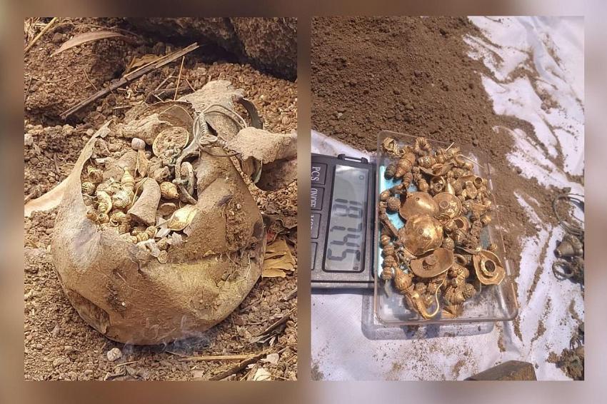 Ev inşaatı için yapılan kazıdan hazine çıktı