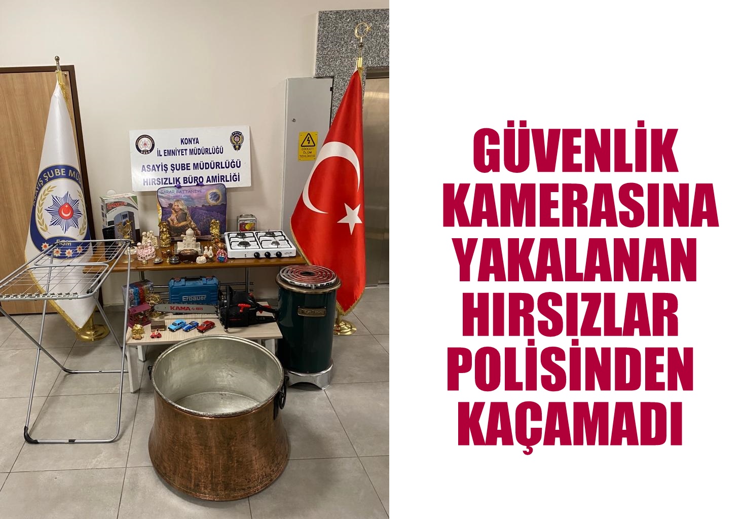 GÜVENLİK KAMERASINA YAKALANAN HIRSIZLAR POLİSİNDEN KAÇAMADI