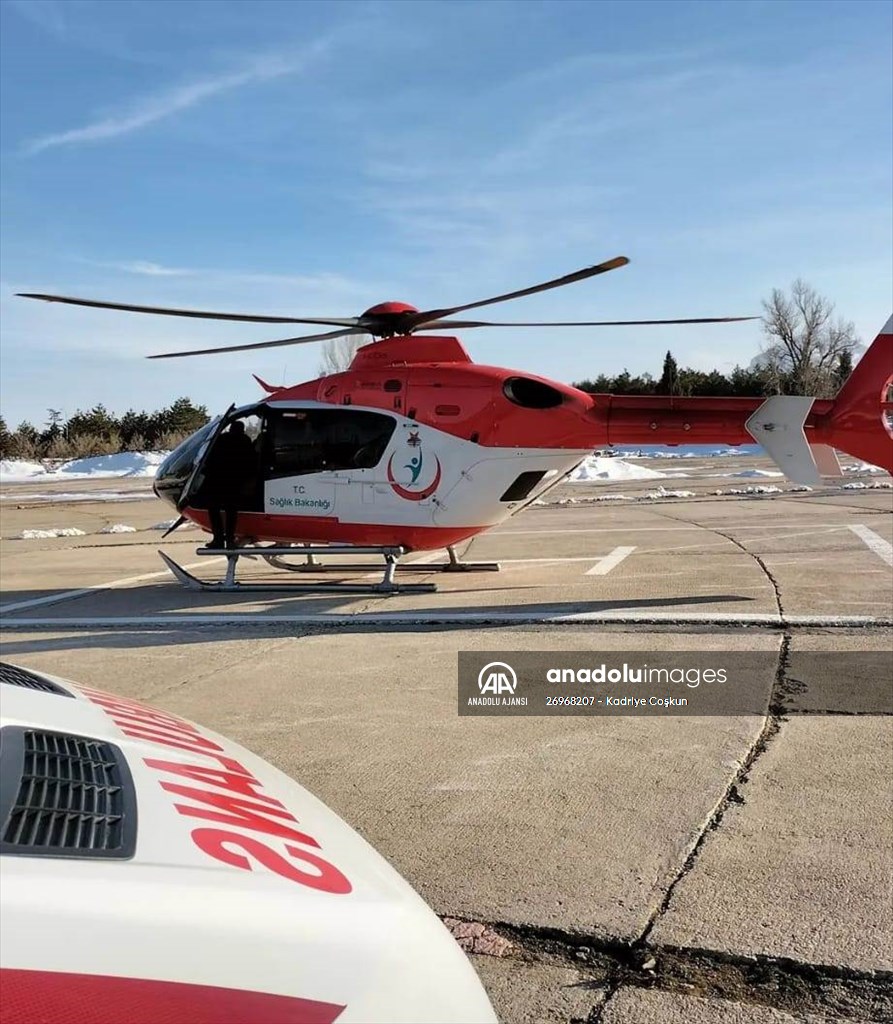 Helikopter ile  Konya'ya sevk edilen  hasta  hayata  tutunamadı
