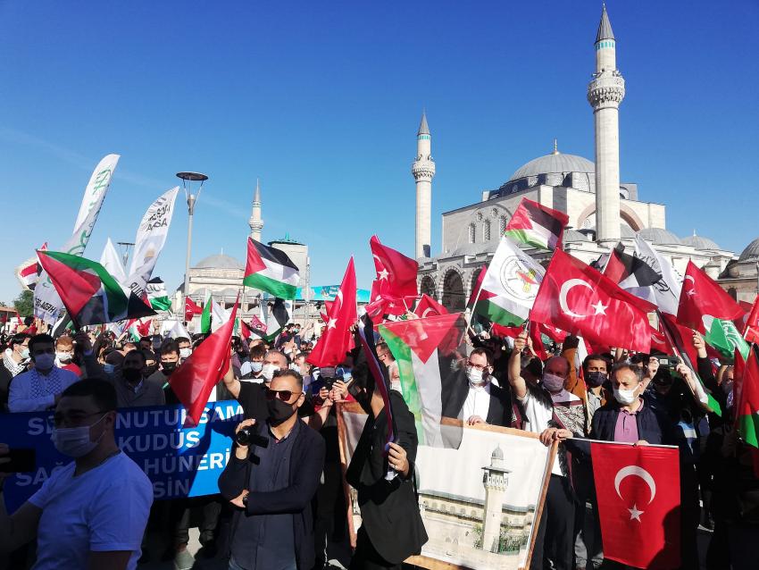 İsrail'in Mescid-i Aksa saldırıları Konya'da protesto edildi