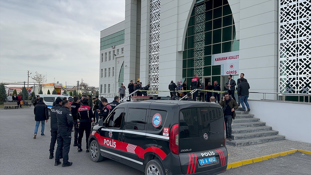 Karaman Adliyesi girişinde bir kişi silahla bacağından vurularak yaralandı