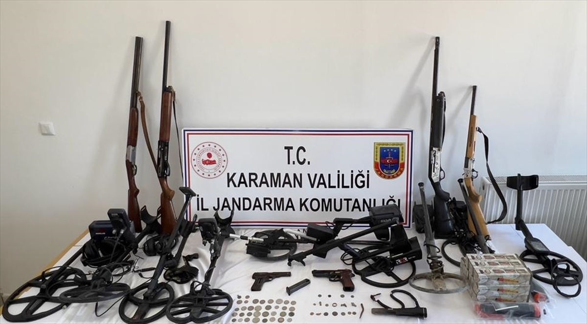 Karaman'da düzenlenen tarihi eser operasyonunda 19 şüpheli yakalandı