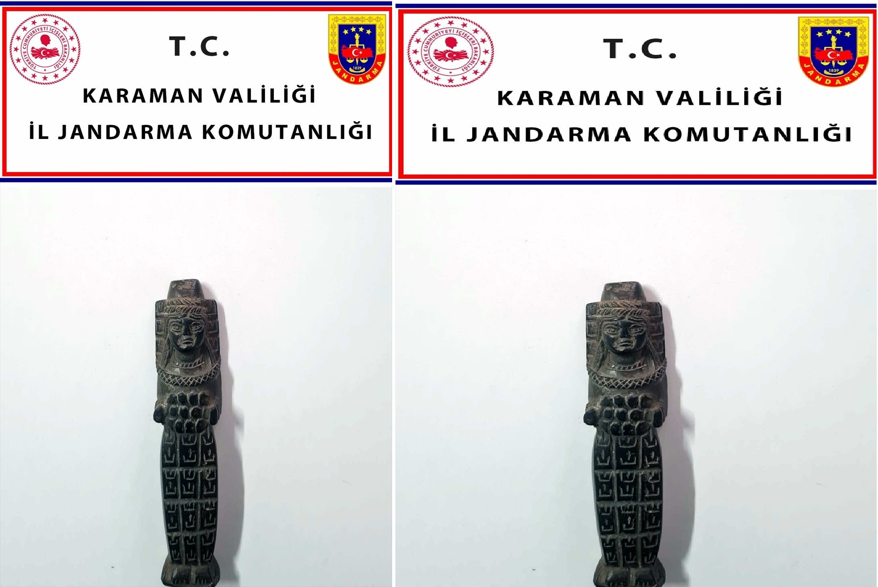 Karaman'da elindeki tarihi eseri satmaya çalışan kişi yakalandı