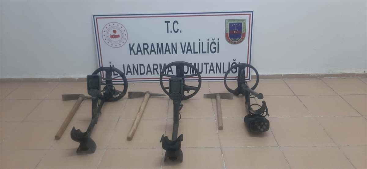 Karaman'da kaçak kazı yapan 3 şüpheli yakalandı