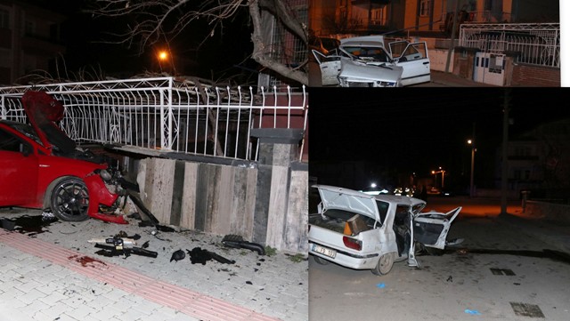 Karaman'da polisin dur ihtarına uymayan sürücünün otomobili kaza yaptı, 3 kişi yaralandı