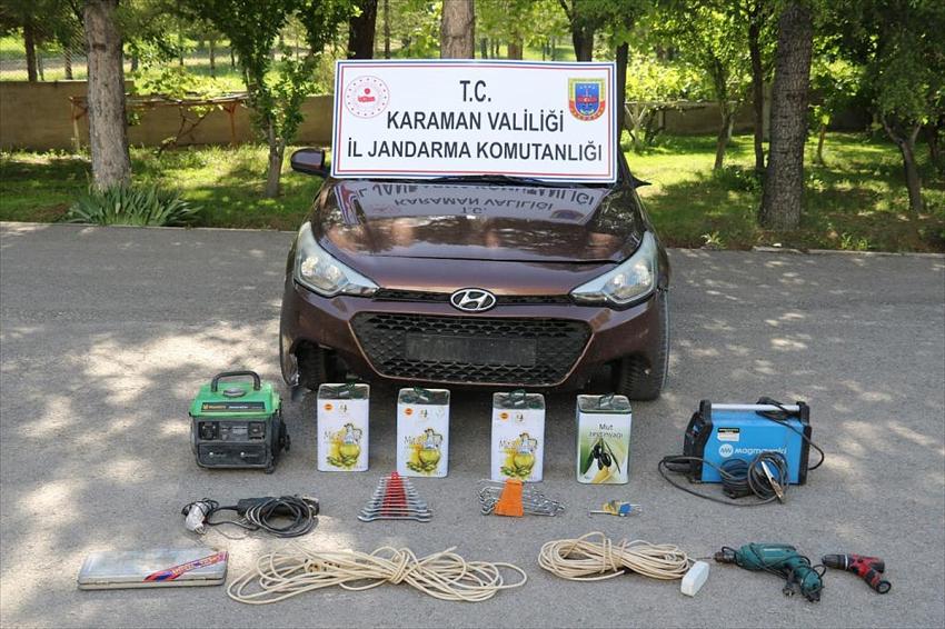 Karaman'dan otomobil kiralayan 23 yaşındaki hırsız köylerden ne bulduysa çaldı!