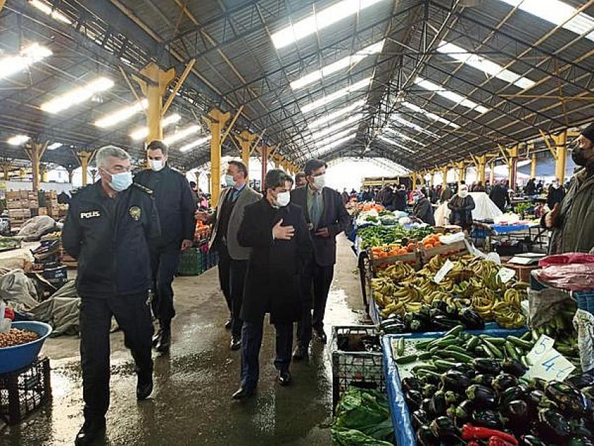 Kaymakam Erdoğan Pazar yerinde   denetim yaptı 