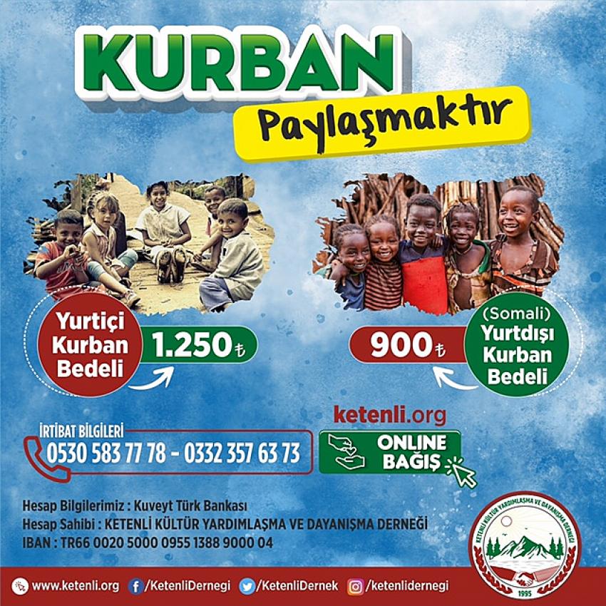 Ketenli Derneğinden Yurt içi ve Yurt Dışı Kurban Organizasyonu