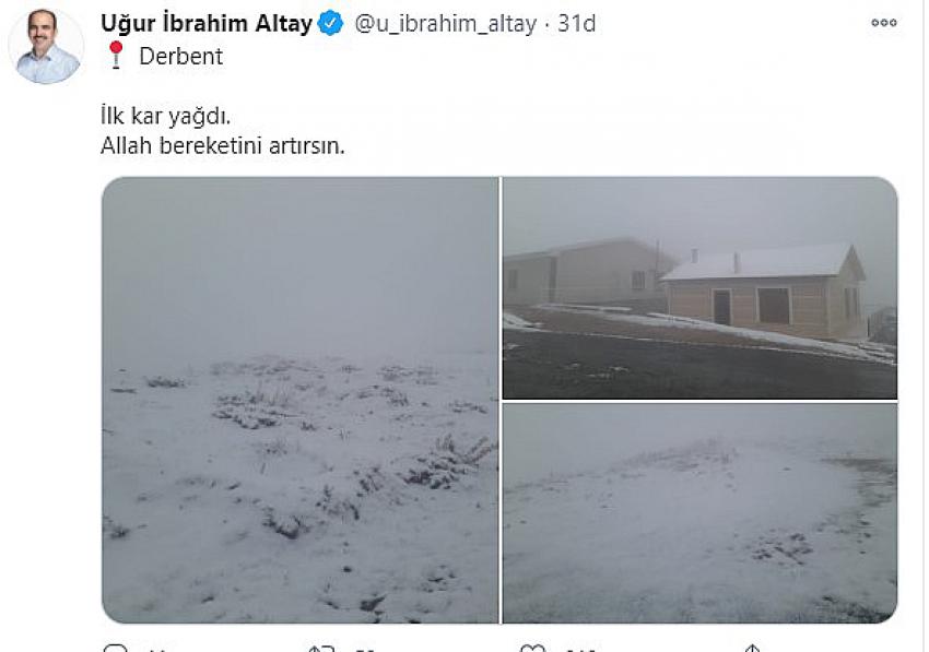  Konya Aladağlara  yılın ilk karı düştü