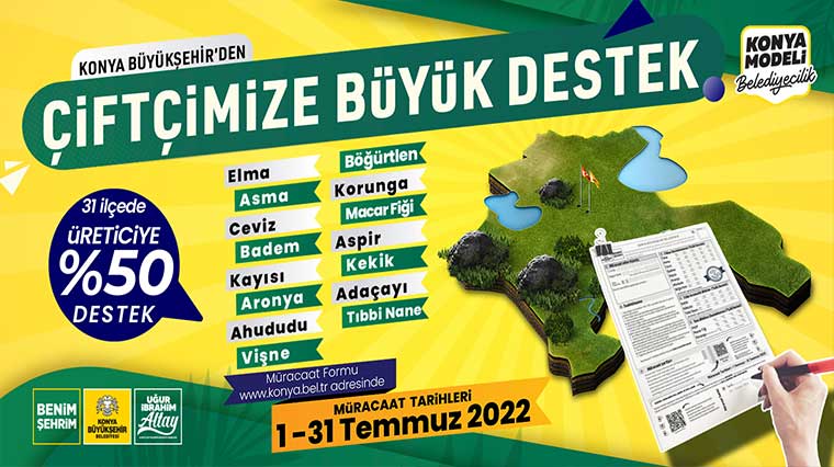 Konya Büyükşehir çiftçi destek başvurusu 2022 I TIKLA, BAŞVUR