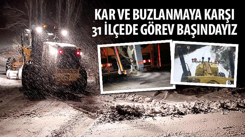Konya  Büyükşehir Kar ve Buzlanmaya Karşı 31 İlçede Görev Başındayız
