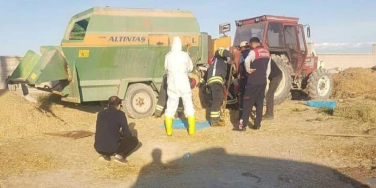 Konya'da   bir kişi Yem karma makinesine düşerek hayatını  kaybetti
