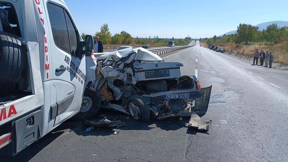 Konya’da çekici ile otomobil çarpıştı: 1 ölü