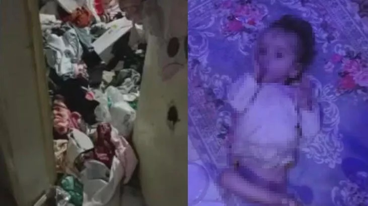 Konya'da çöp evde bulunan Asel bebek koruma altına alındı