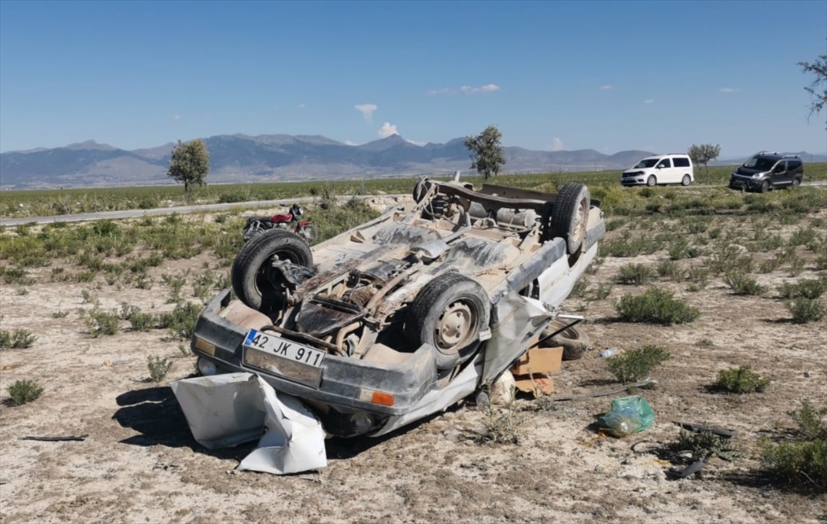 Konya'da devrilen araçtaki 1 kişi öldü