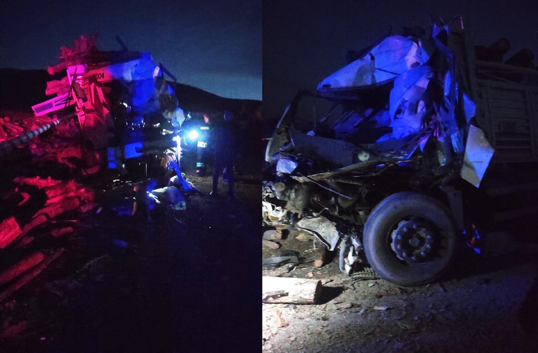 Konya'da iki kamyonun çarpıştığı kazada baba ile oğlu öldü