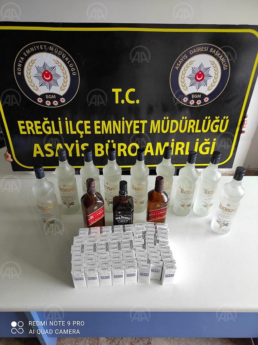 Konya'da kaçak içki operasyonunda 1 kişi yakalandı