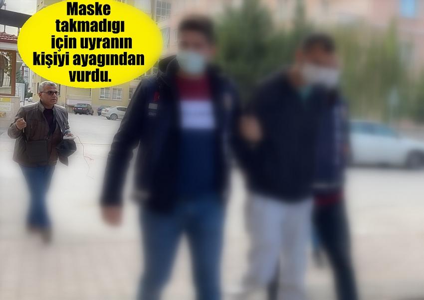 Konya'da otobüste  maske takmadığı için uyaran yolcuyu tabancayla  vurdu