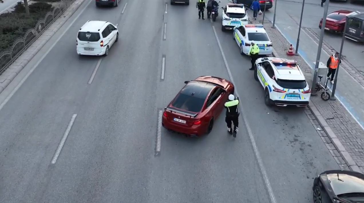 KONYA'DA RAMAZAN AYINDA HAVA DESTEKLİ TRAFİK DENETİMLERİ BAŞLADI